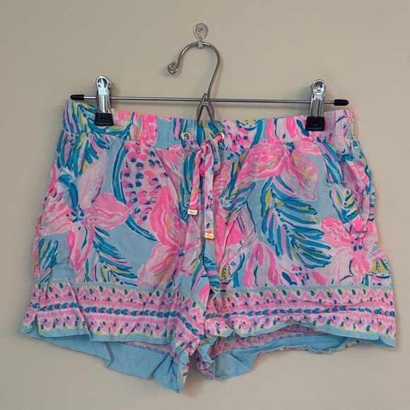 Lilly Pulitzer Pink and Blue High Waist Shorts - Picture 1 of 5